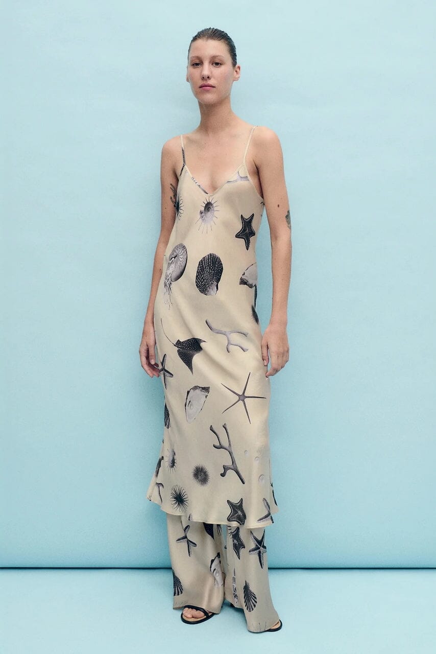 Silk Laundry - 90's Slip Dress - Seashells - Dress - YUCCA, boutique stores near me, capsule wardrobe, womens elevated basics