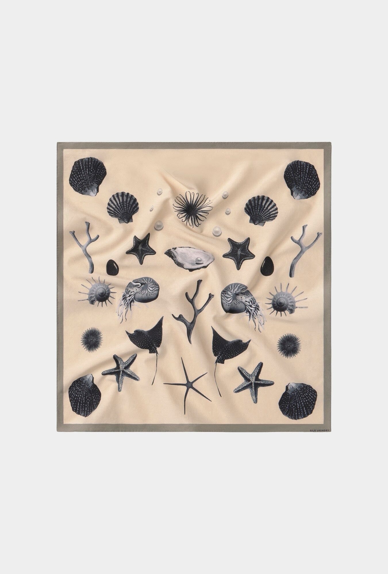 Silk Laundry | Cotton Silk Scarf In Seashells - SHOP YUCCA Bandana SILK LAUNDRY - YUCCA 