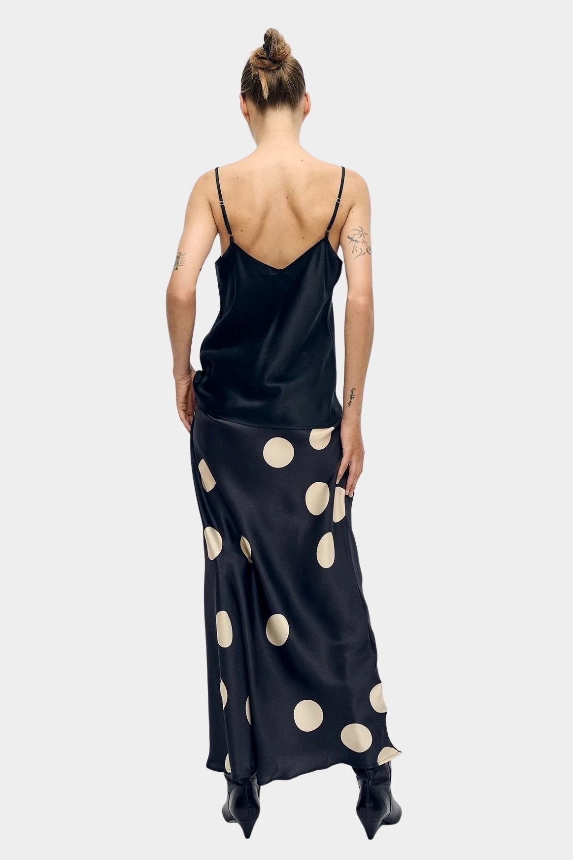 silk laundry polka dot dress Short Sleeve Bias Dress Polka Mix