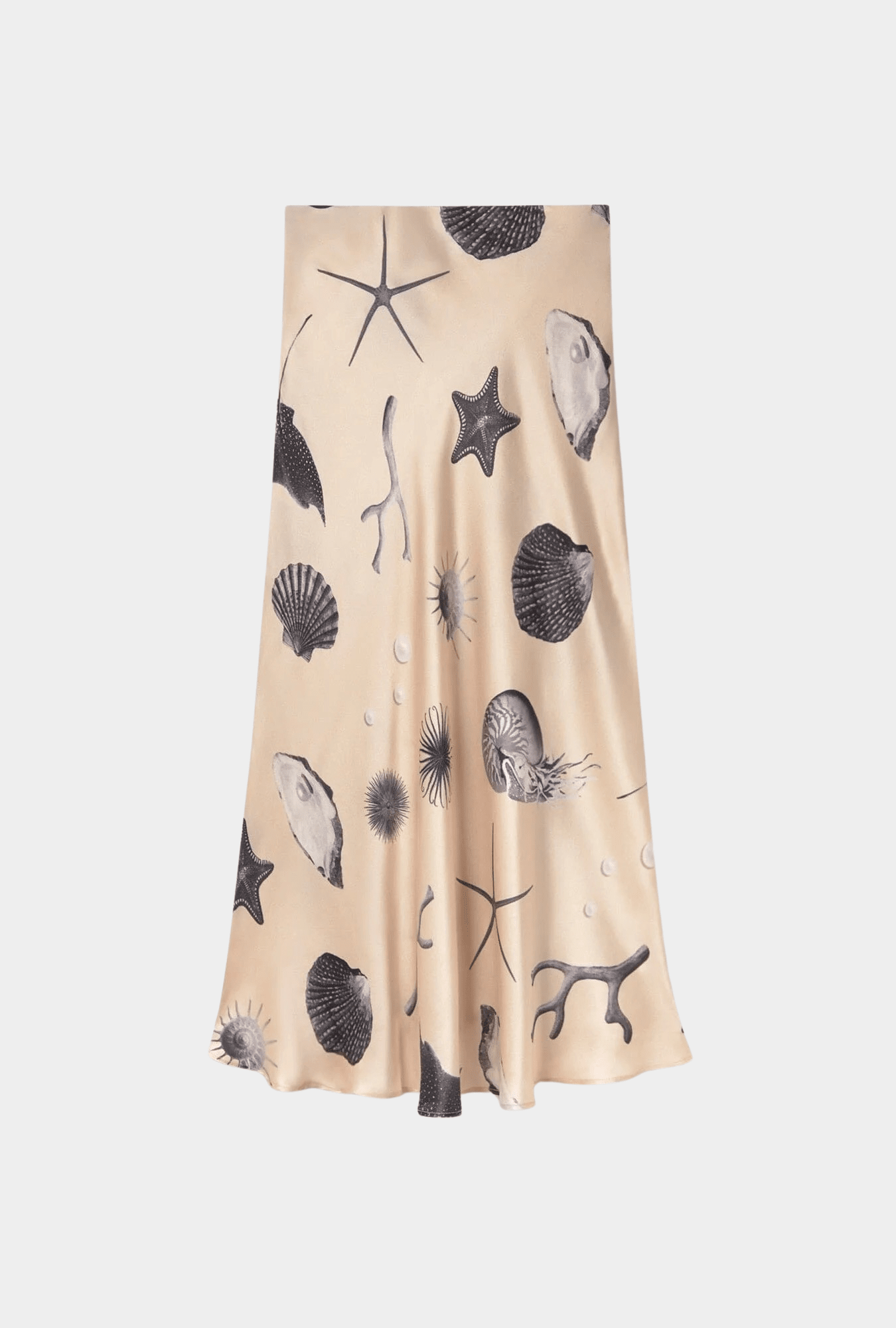 Silk Laundry - Long Bias Cut Skirt - Seashells - Skirts - YUCCA, Women’s clothing store Denver, women’s elevated skirts.