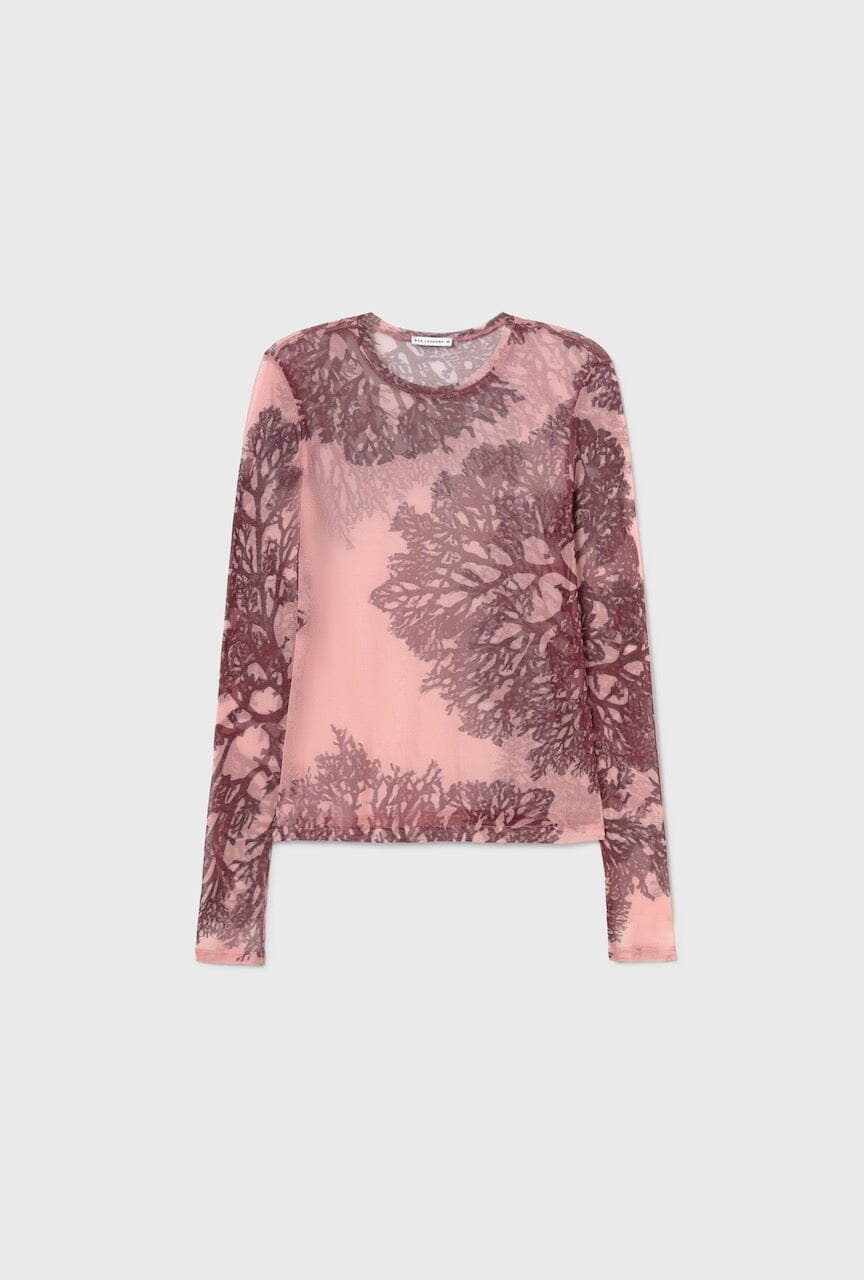 Silk Laundry | Mesh Long Sleeve In Pressed Coral - SHOP YUCCA Shirts & Tops SILK LAUNDRY - YUCCA 