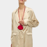 Silk Laundry hazelnut silk blazer with soft tailoring and fluid drape