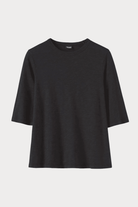 Toast | Cleo Garment Dyed Organic Cotton Tee In Carbon Black - SHOP YUCCA Shirts & Tops TOAST - YUCCA 