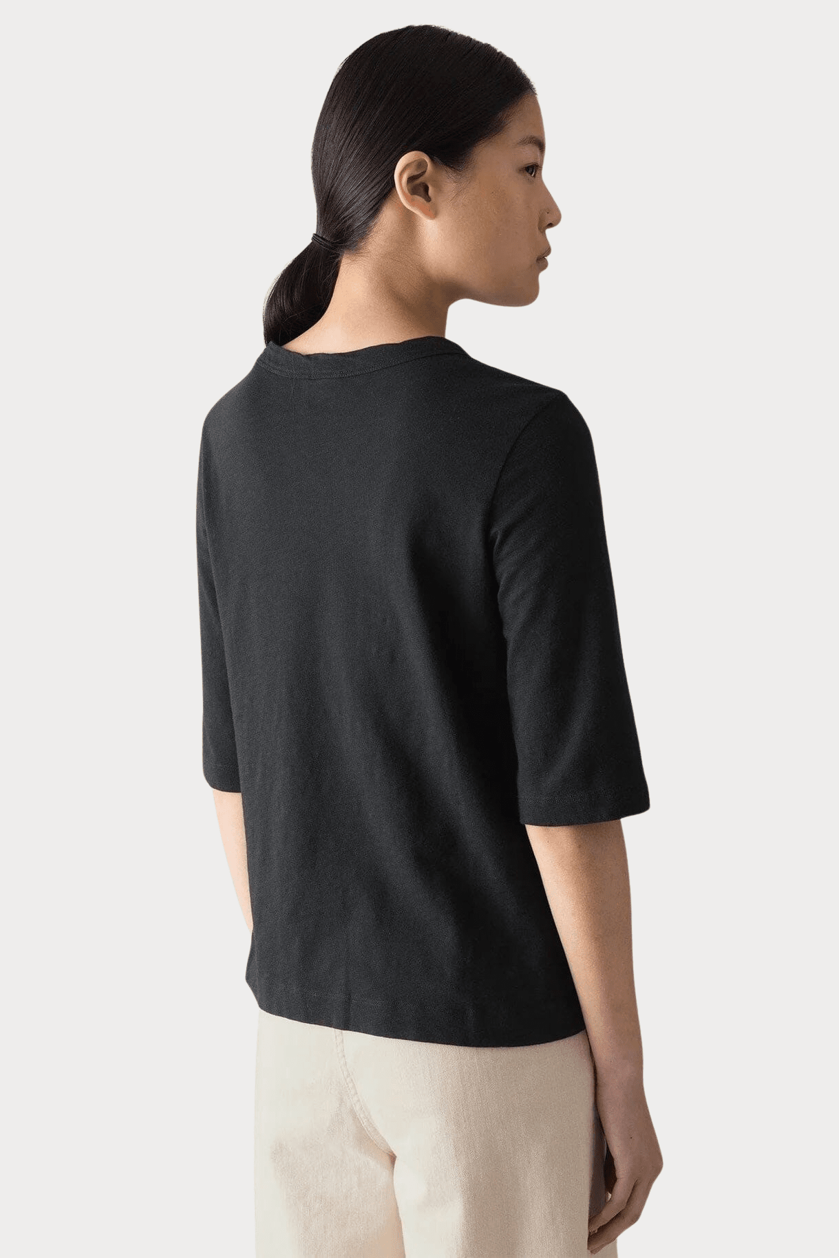 Toast | Cleo Garment Dyed Organic Cotton Tee In Carbon Black - SHOP YUCCA Shirts & Tops TOAST - YUCCA 