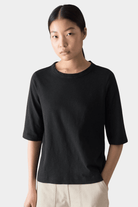 Toast | Cleo Garment Dyed Organic Cotton Tee In Carbon Black - SHOP YUCCA Shirts & Tops TOAST - YUCCA 