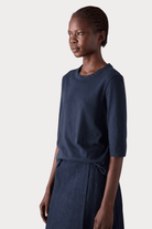 Toast | Cleo Garment Dyed Organic Cotton Tee In Indigo - SHOP YUCCA Shirts & Tops TOAST - YUCCA 