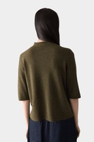 TOAST | Fine Wool Cashmere Half Sleeve Sweater In Olive Melange - SHOP YUCCA Sweater TOAST - YUCCA 