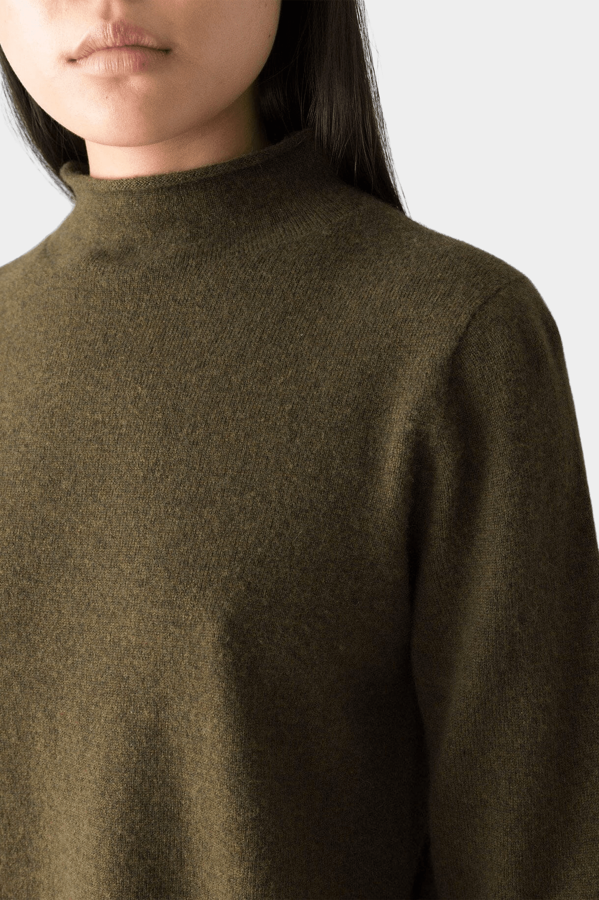 TOAST | Fine Wool Cashmere Half Sleeve Sweater In Olive Melange - SHOP YUCCA Sweater TOAST - YUCCA 