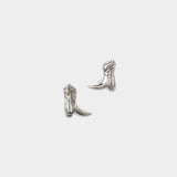 Cowboy Boot Charm Studs Silver Wolf Circus sterling silver cowboy boot stud earrings product flat lay