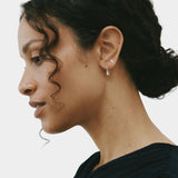 Small Sage Earrings Sterling Silver Wolf Circus full model view lightweight drop earrings