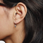 Small Sage Earrings Sterling Silver Wolf Circus worn on ear small drop hook earring