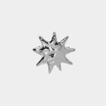 Flat lay silver sculptural sun hair clip high polish finish