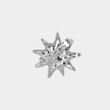 Back view silver barrette hair clip clasp and closure detail