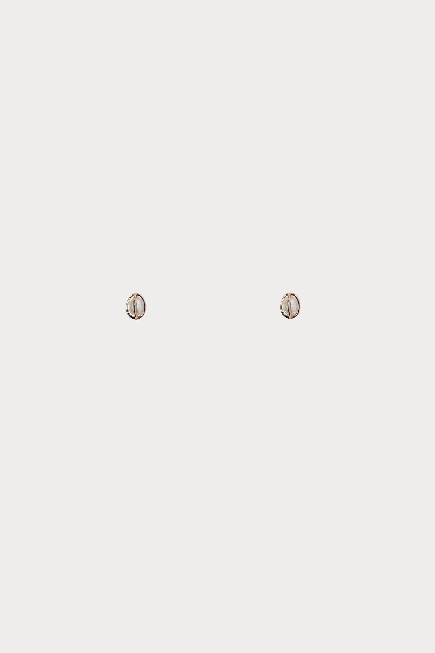 wwake - Caged Pearl Stud Earring - Earrings - YUCCA, artistic jewelry for women, boutique near me.