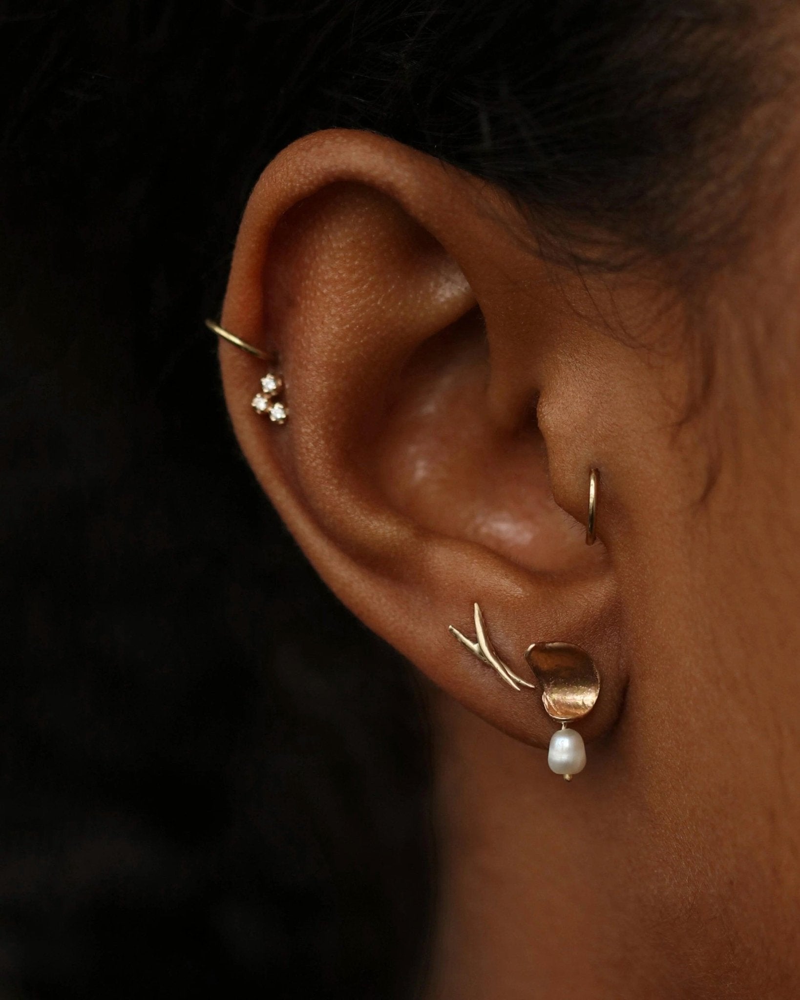 Wwake - Crossed Stick Wisp - Earrings - YUCCA, artistic jewelry for women, boutique stores near me, unique jewelry denver.