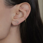 Wwake - Diamond Octagon Frame Stud - Earrings - YUCCA, artistic jewelry for women, unique jewelry denver.