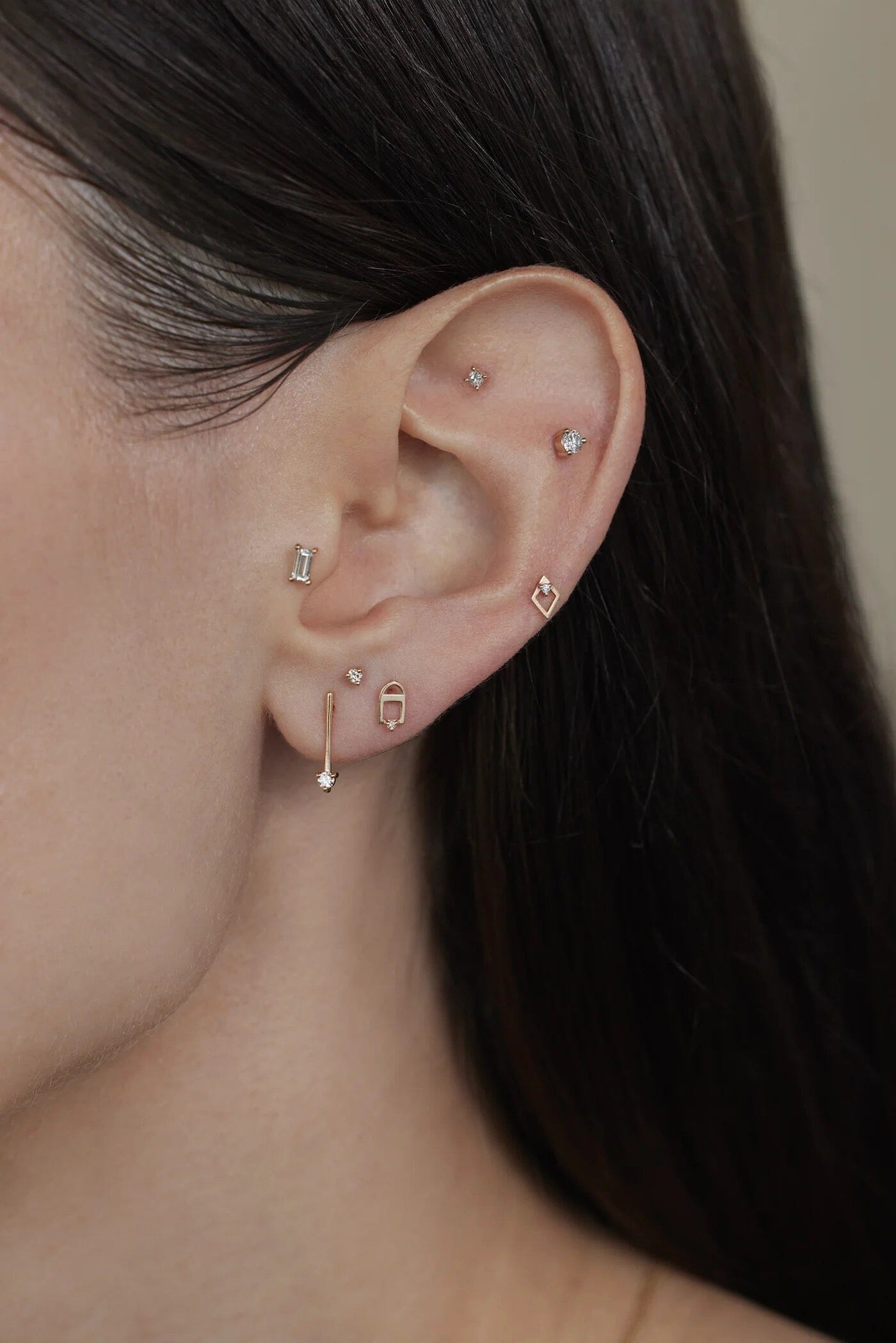 Wwake - Diamond Padlock Stud Earring - Earrings - YUCCA, artistic jewelry for women, boutique stores near me.