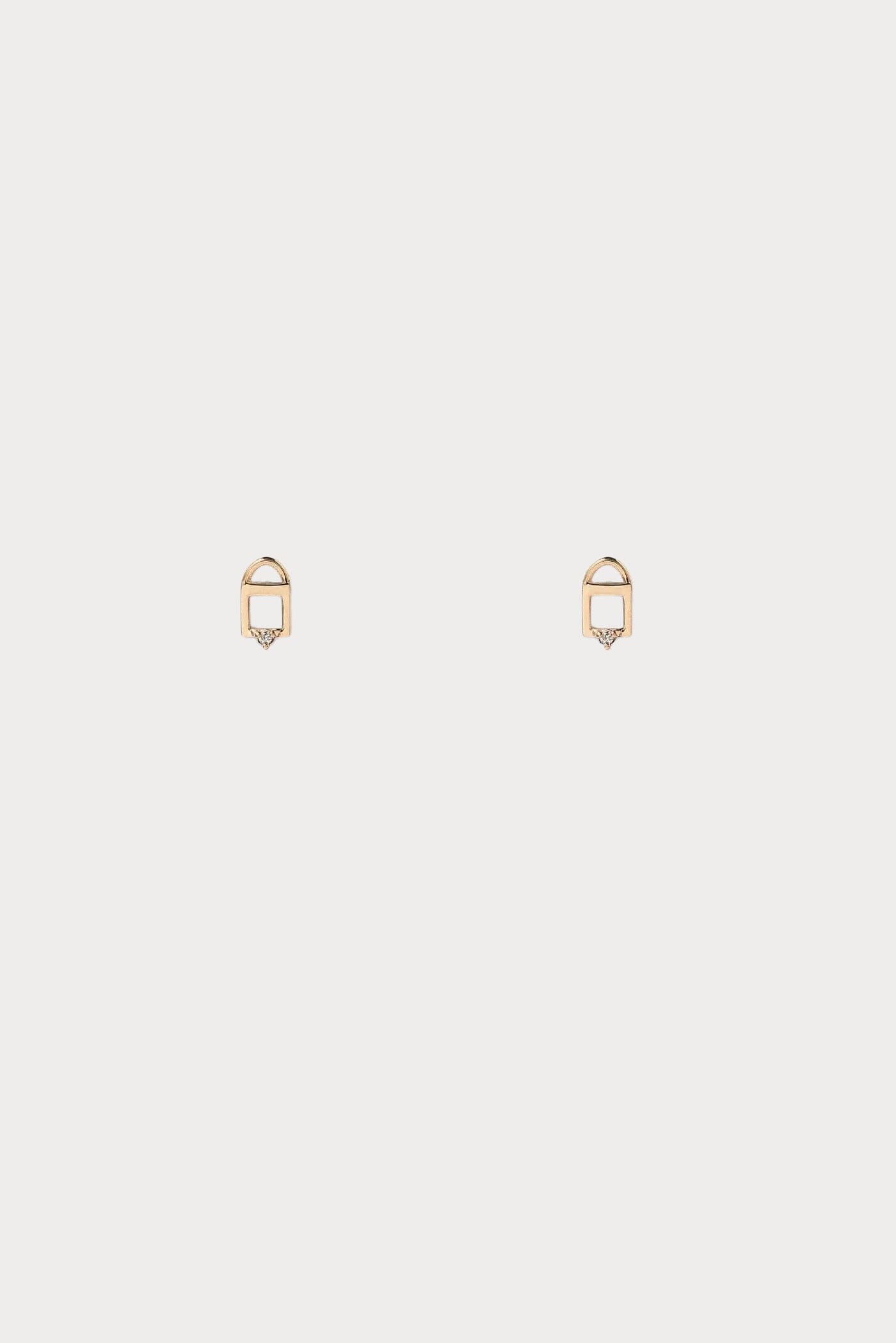 Wwake - Diamond Padlock Stud Earring - Earrings - YUCCA, artistic jewelry for women, boutique stores near me.