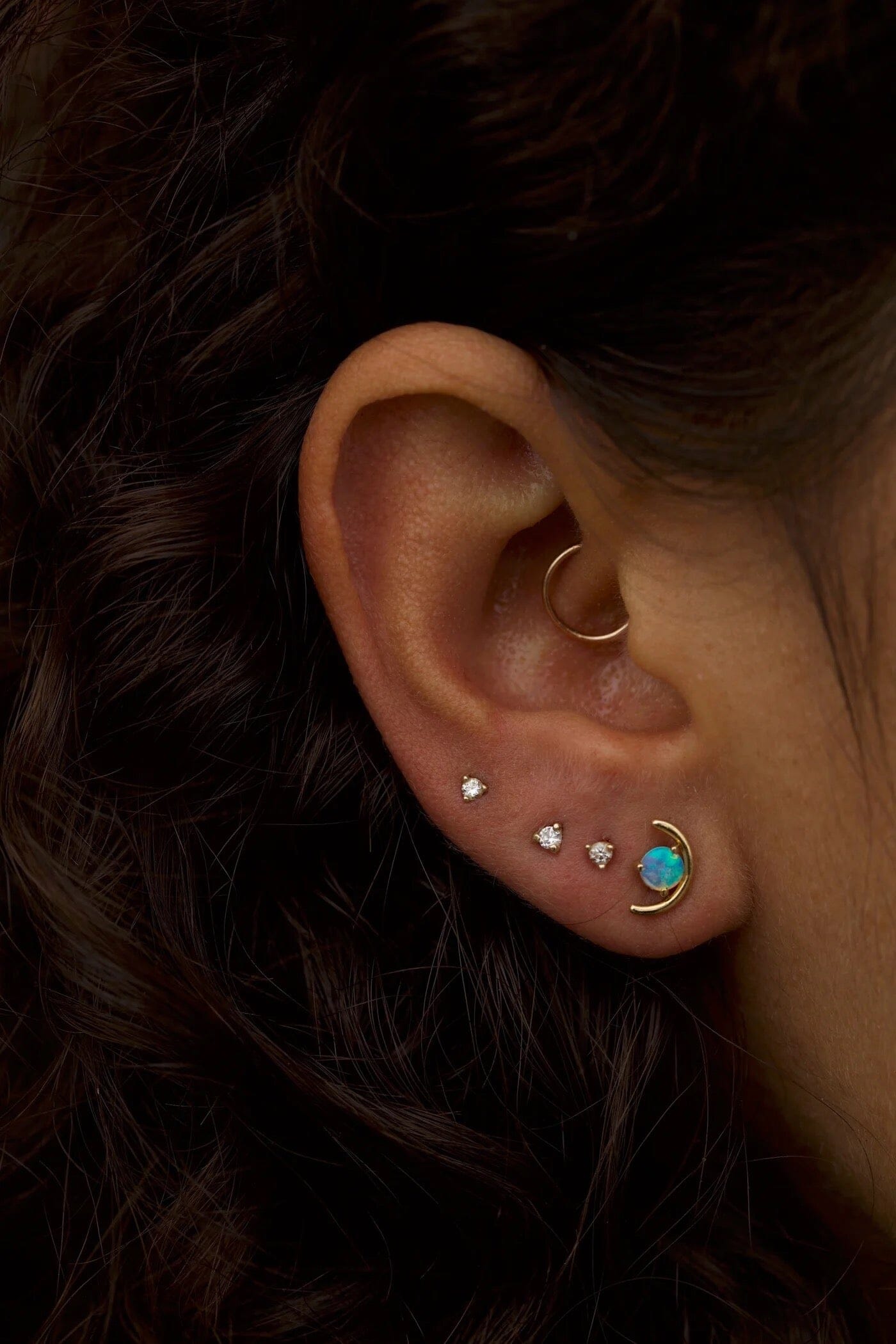 Wwake - Large Opal Arc Earring - Earrings - YUCCA, artistic jewelry for women, boutique near me.