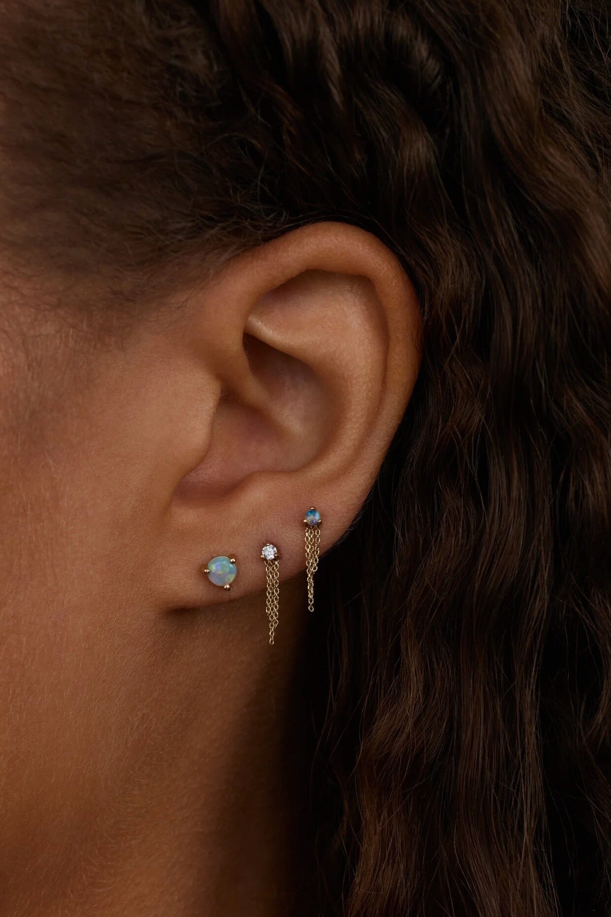 Wwake - Large Opal Studs - Earrings - YUCCA, Artistic jewelry for women, boutique near me, unique jewelry denver.