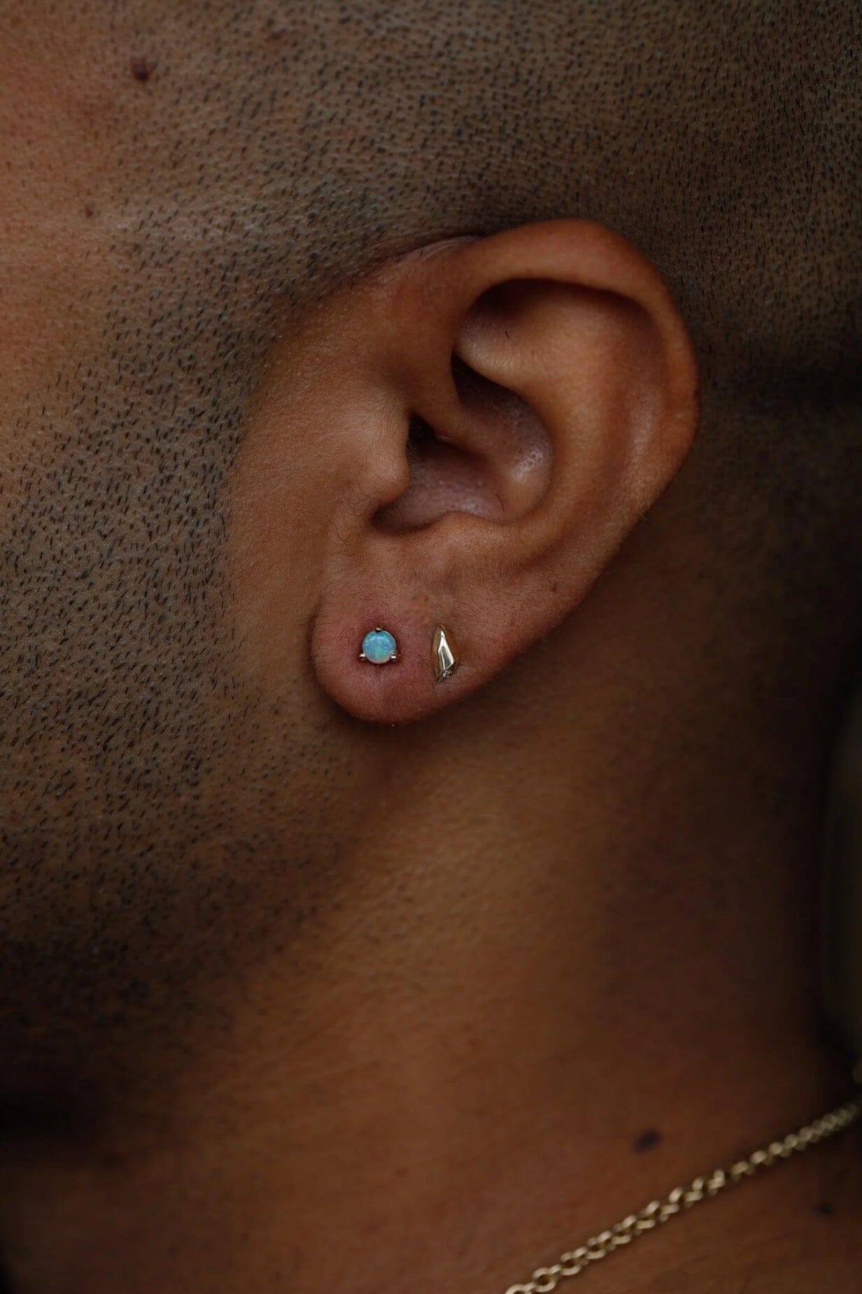 Wwake - Large Opal Studs - Earrings - YUCCA, Artistic jewelry for women, boutique near me, unique jewelry denver.