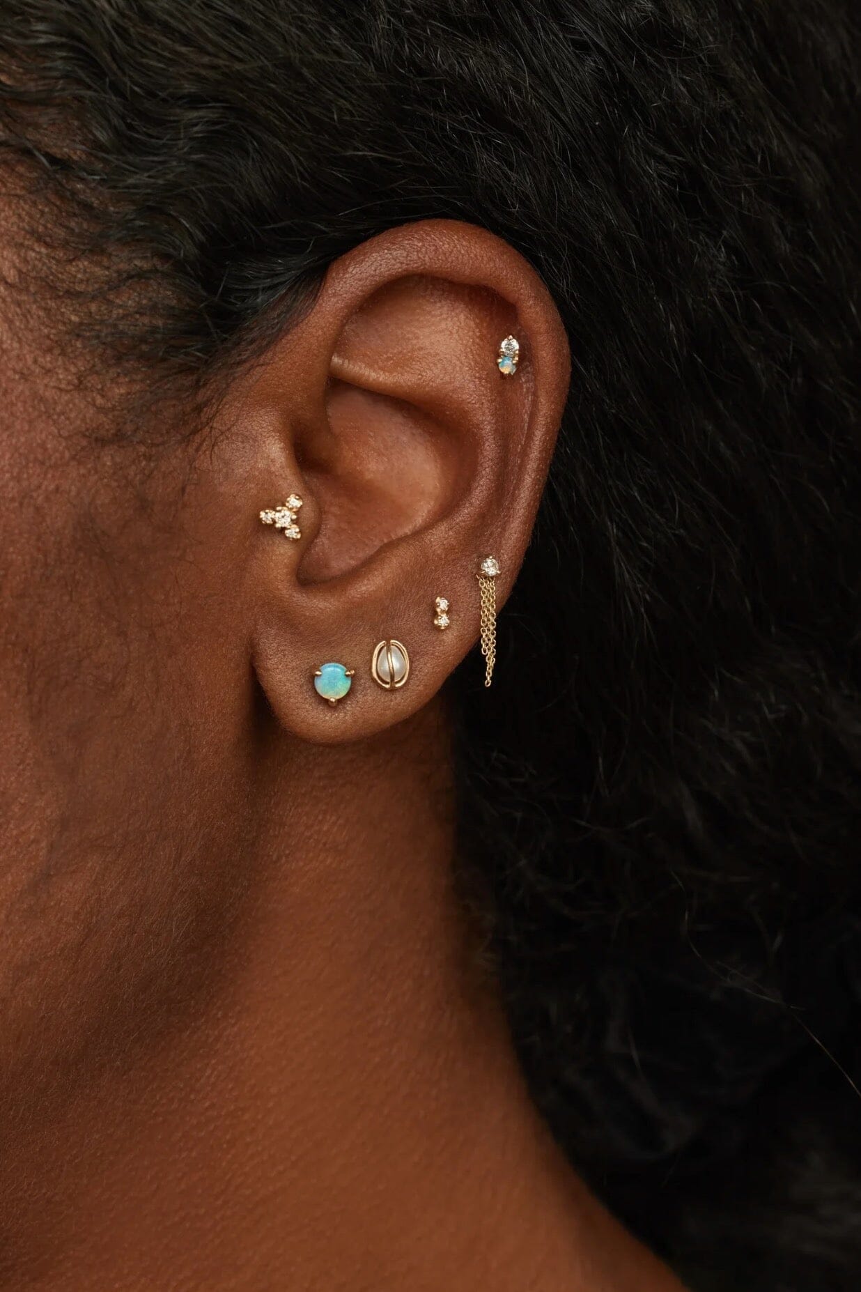 Wwake - Large Opal Studs - Earrings - YUCCA, Artistic jewelry for women, boutique near me, unique jewelry denver.