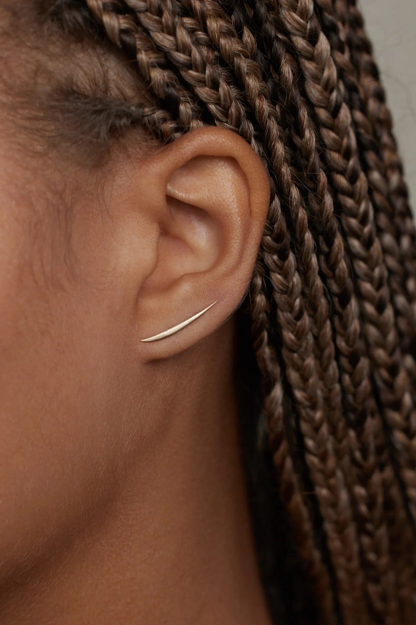 WWAKE - Stick Wisp Earring - YUCCA, minimalist fine jewelry, understated everyday jewelry, modern fine jewelry Denver.