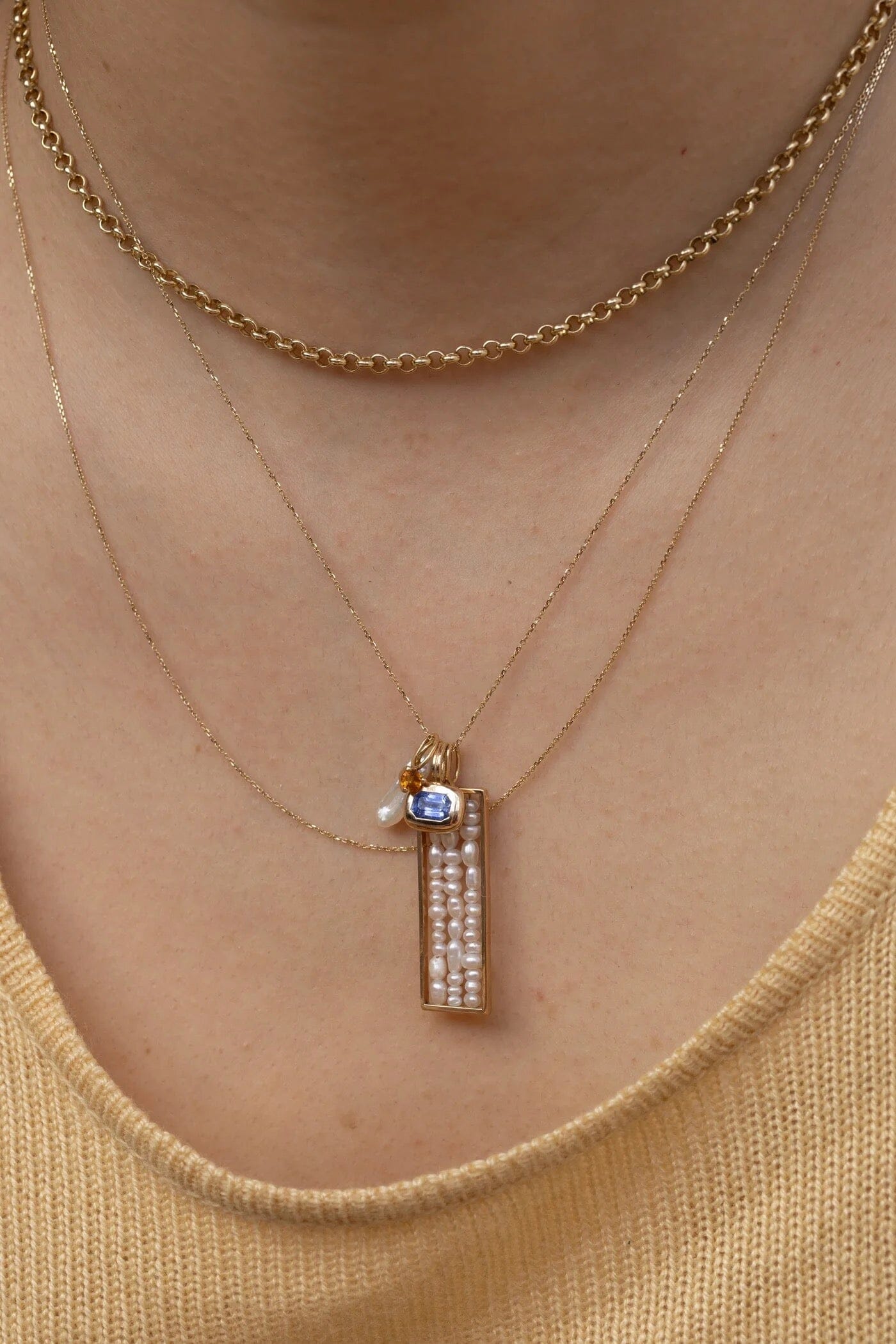 wwake | Long Metaphor Necklace - Necklaces - YUCCA, artistic jewelry for women, unique jewelry denver.