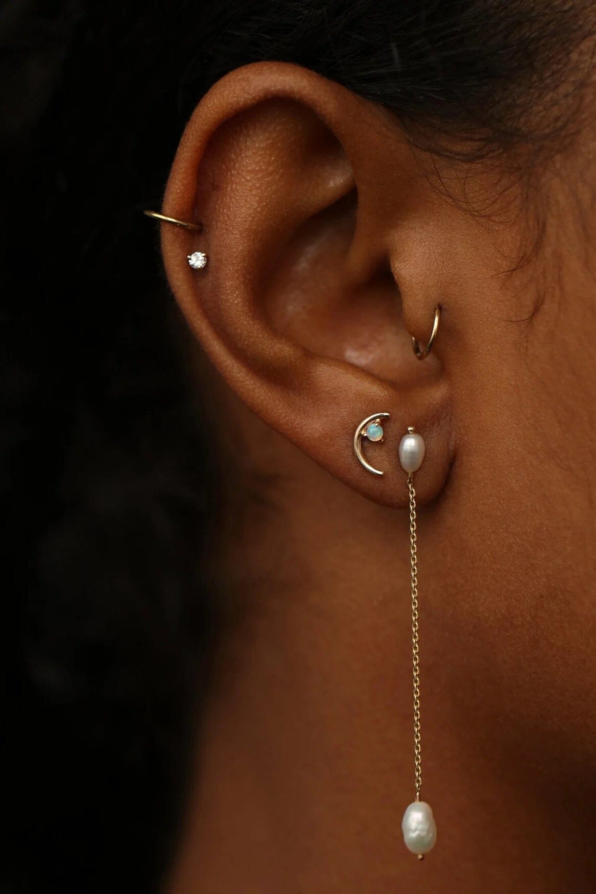 Wwake- Long Pearl Shower Earring - Earrings - YUCCA, artistic jewelry for women, boutique near me, unique jewelry denver.