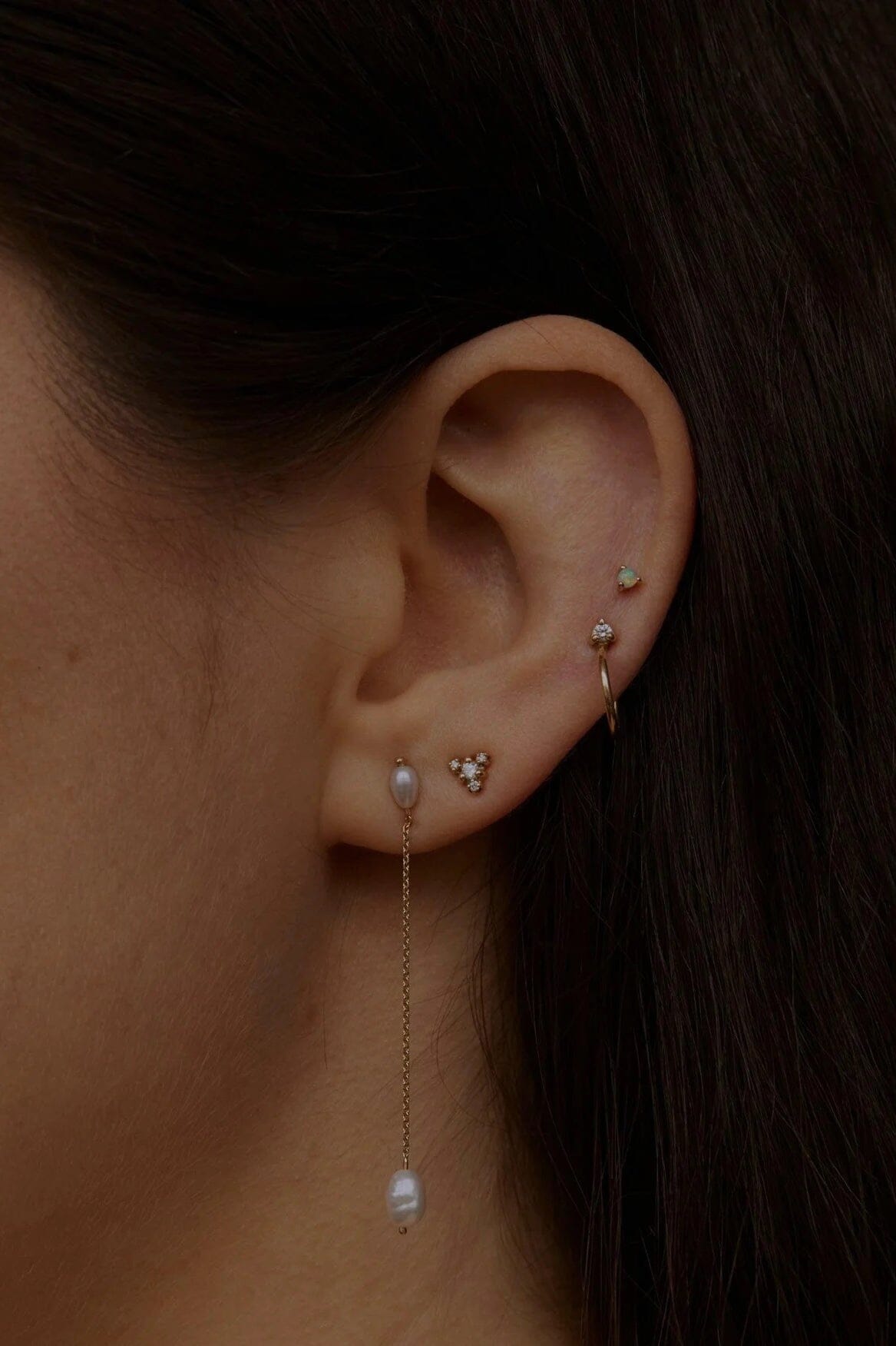 Wwake- Long Pearl Shower Earring - Earrings - YUCCA, artistic jewelry for women, boutique near me, unique jewelry denver.