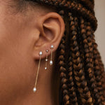 WWAKE - Short Pearl Shower Earring - Earrings - YUCCA, Artistic jewelry for women, boutique near me.