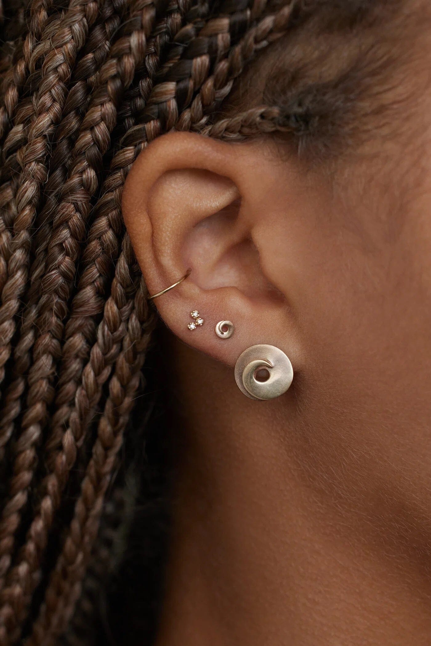 Wwake - Small Curled Wisp Earring - Earrings - YUCCA, artistic jewelry for women, unique jewelry denver.