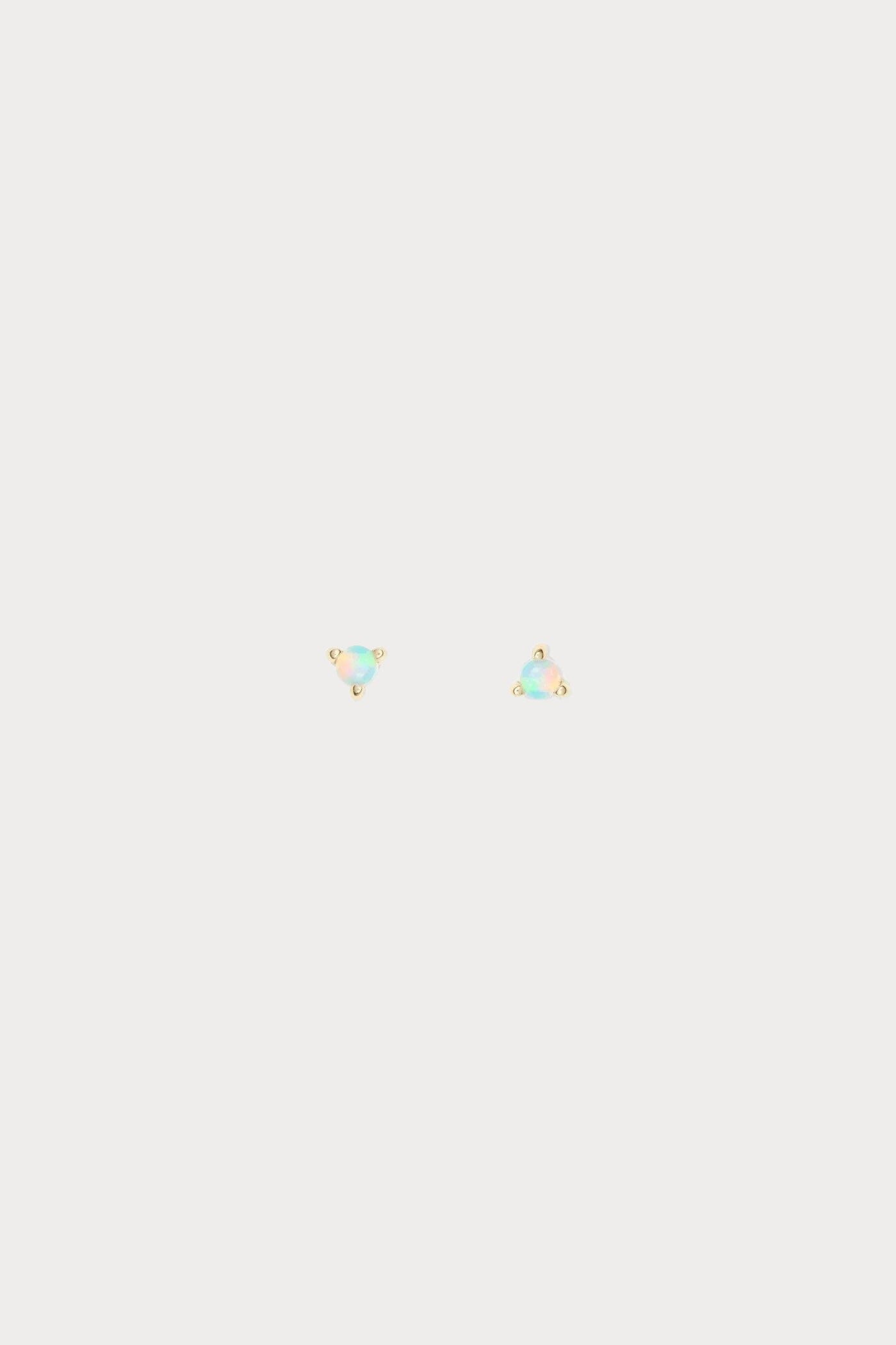 WWAKE - Small Opal Stud - Earrings - YUCCA, modern fine jewelry Denver, ethical fine jewelry, minimalist fine jewelry.