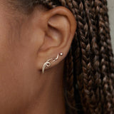 Wwake - Small Spiral Wisp Earring - Earrings - YUCCA, artistic jewelry for women, boutique stores near me.