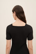 Kowtow | Square Neck Tee In Black- SHOP YUCCA Shirts & Tops KOWTOW - YUCCA 