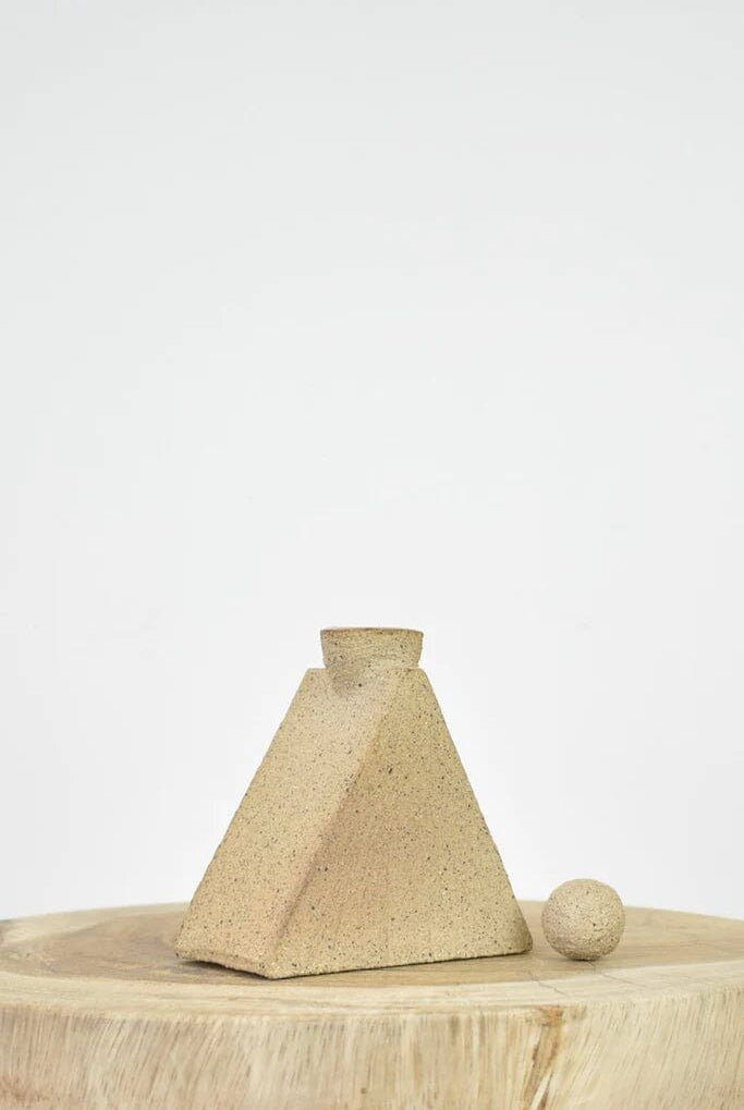 Ruby Bell Ceramics | Triangle Bottle In Speckled Clay - SHOP YUCCA Sculptures & Statues RUBY BELL CERAMICS - YUCCA 