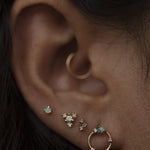 WWAKE - Small Opal Stud - Earrings - YUCCA, modern fine jewelry Denver, ethical fine jewelry, minimalist fine jewelry.