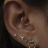 WWAKE - Small Opal Stud - Earrings - YUCCA, modern fine jewelry Denver, ethical fine jewelry, minimalist fine jewelry.